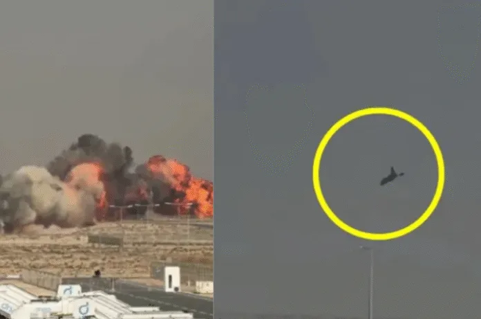 दुबई एयर शो के दौरान तेजस विमान क्रैश, जमीन पर गिरते ही बना आग का भीषण गोला