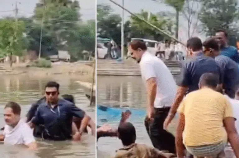 मछली पकड़ने के लिए राहुल गांधी ने तालाब में लगाई छलांग- VIDEO VIRAL …