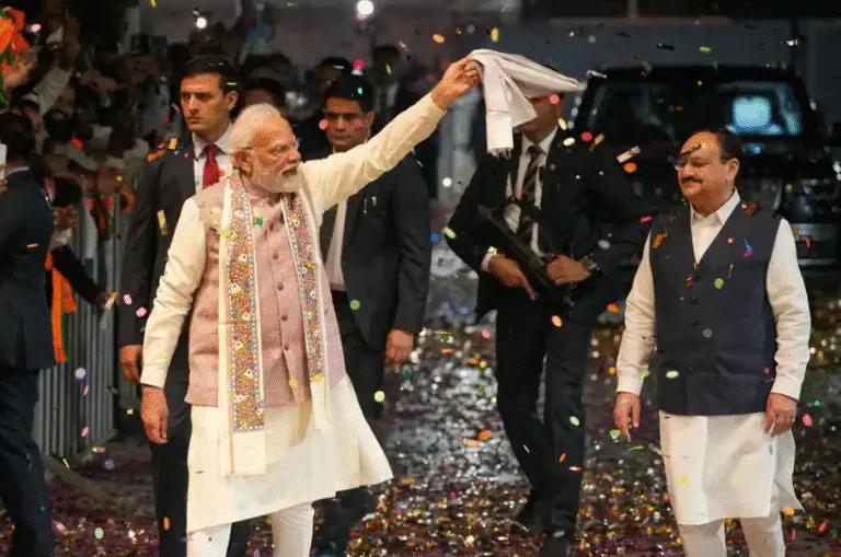 NDA की डबल सेंचुरी, BJP बनी सबसे बड़ी पार्टी; PM मोदी बोले-“गर्दा उड़ा दिया”