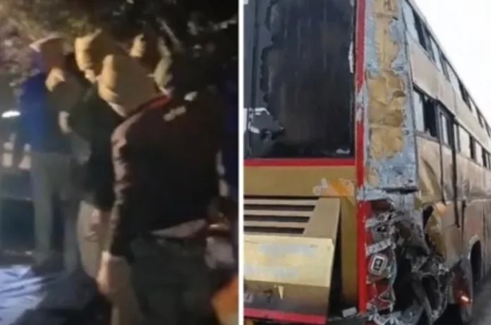 यमुना एक्सप्रेसवे पर भीषण हादसा: टॉयलेट के लिए उतरे यात्रियों को कंटेनर ने कुचला, 6 की मौके पर मौत