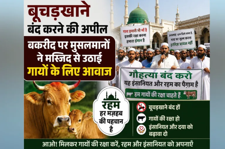 बूचड़खाने बंद करने की अपील; बकरीद पर मुसलमानों ने मस्जिद से उठाई गायों के लिए आवाज