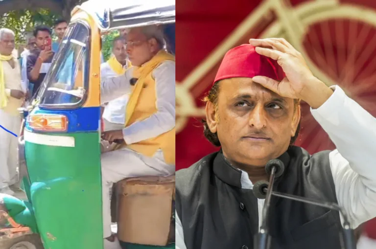 ऑटो चलाते दिखे ओपी राजभर, अखिलेश यादव पर बोला हमला; बोले- 2017 की तरह 2027 में साइकिल को कचरेंगे