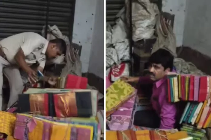 साड़ियों के ढेर में छिपा TMC नेता गिरफ्तार, पुलिस की कार्रवाई का वीडियो वायरल